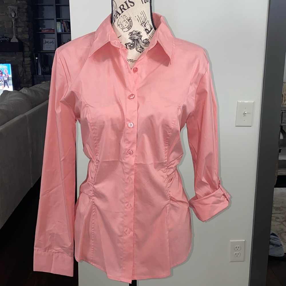 NY&C Madison Stretch Button Down Shirt (Secret Snap) 7th Avenue